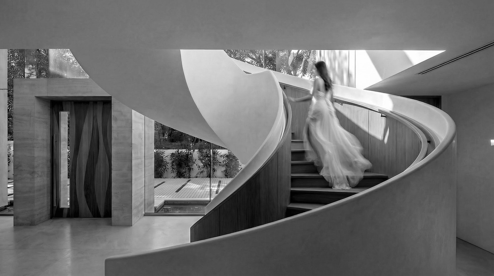 Villa Anahid — sculptural staircase and cascading light, an Atherton estate by Mike Khalesi of Beverly Hills One