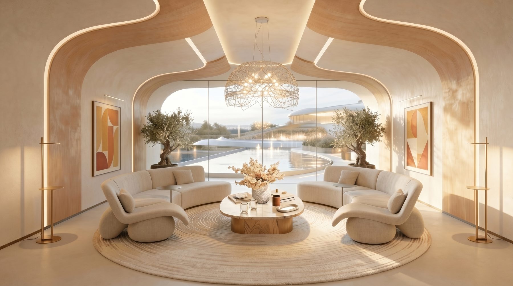 Bel Air estate vision — sitting room framing the landscape