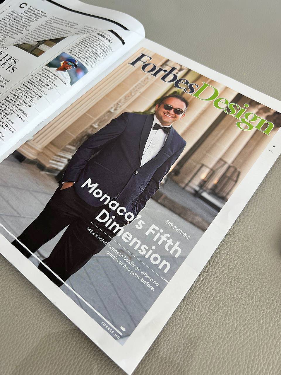 The printed Forbes Design issue &mdash; Monaco&rsquo;s Fifth Dimension feature on Mike Khalesi, September 2021
