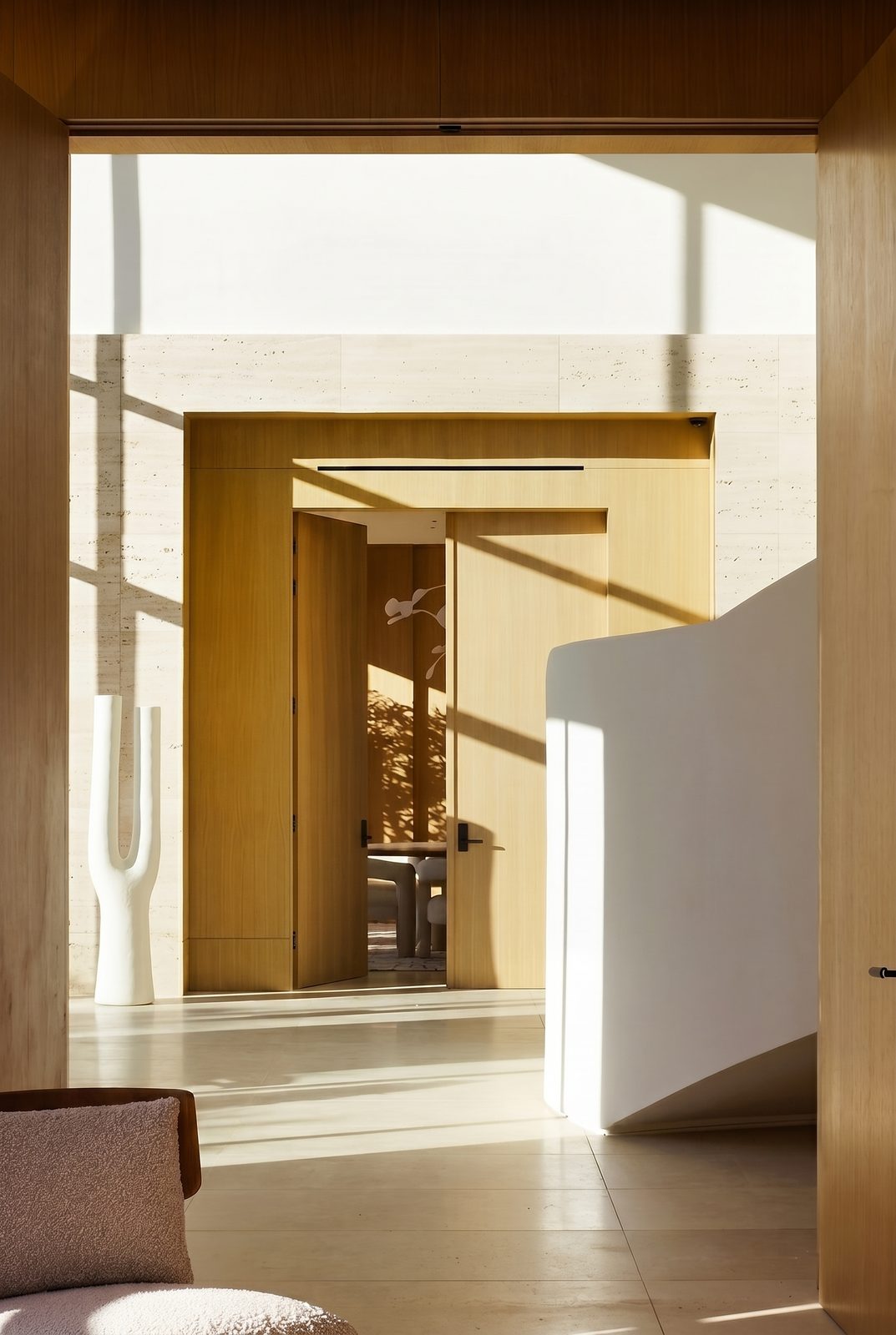 Oliveto Vale, Bel-Air residence by Beverly Hills One — stone entry gallery