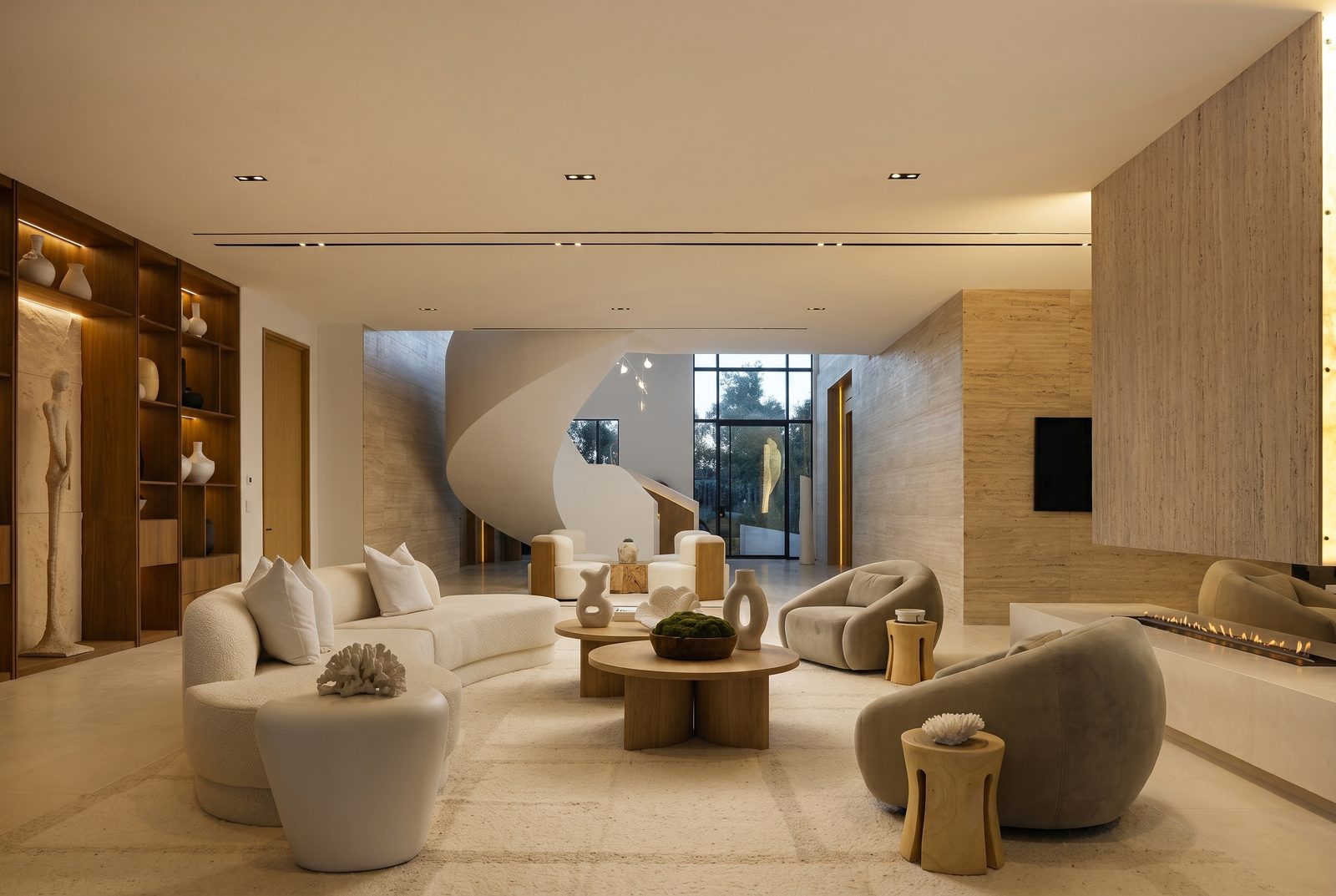 Oliveto Vale, Bel-Air residence by Beverly Hills One — living room