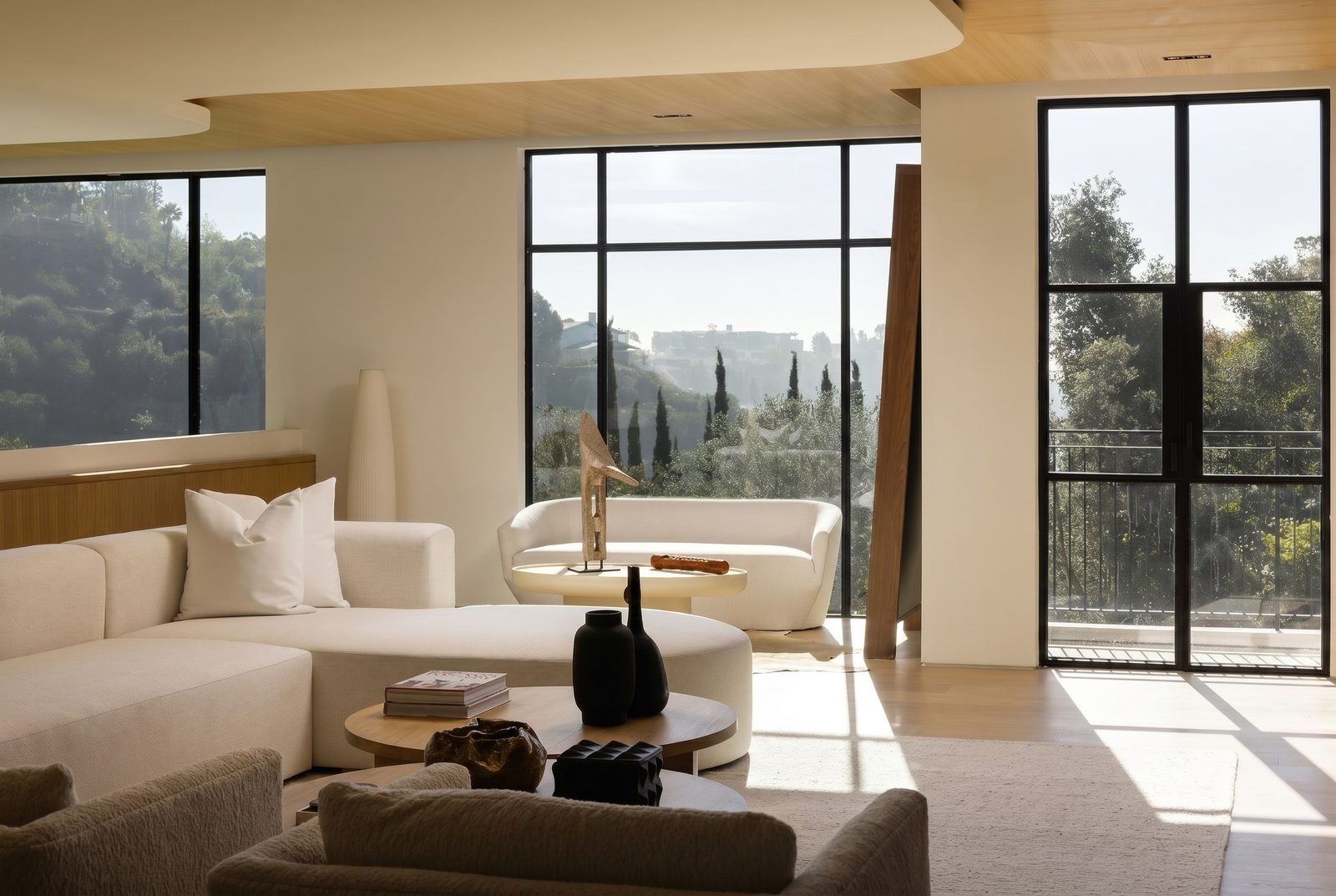 Oliveto Vale, Bel-Air residence by Beverly Hills One — bedroom with canyon view