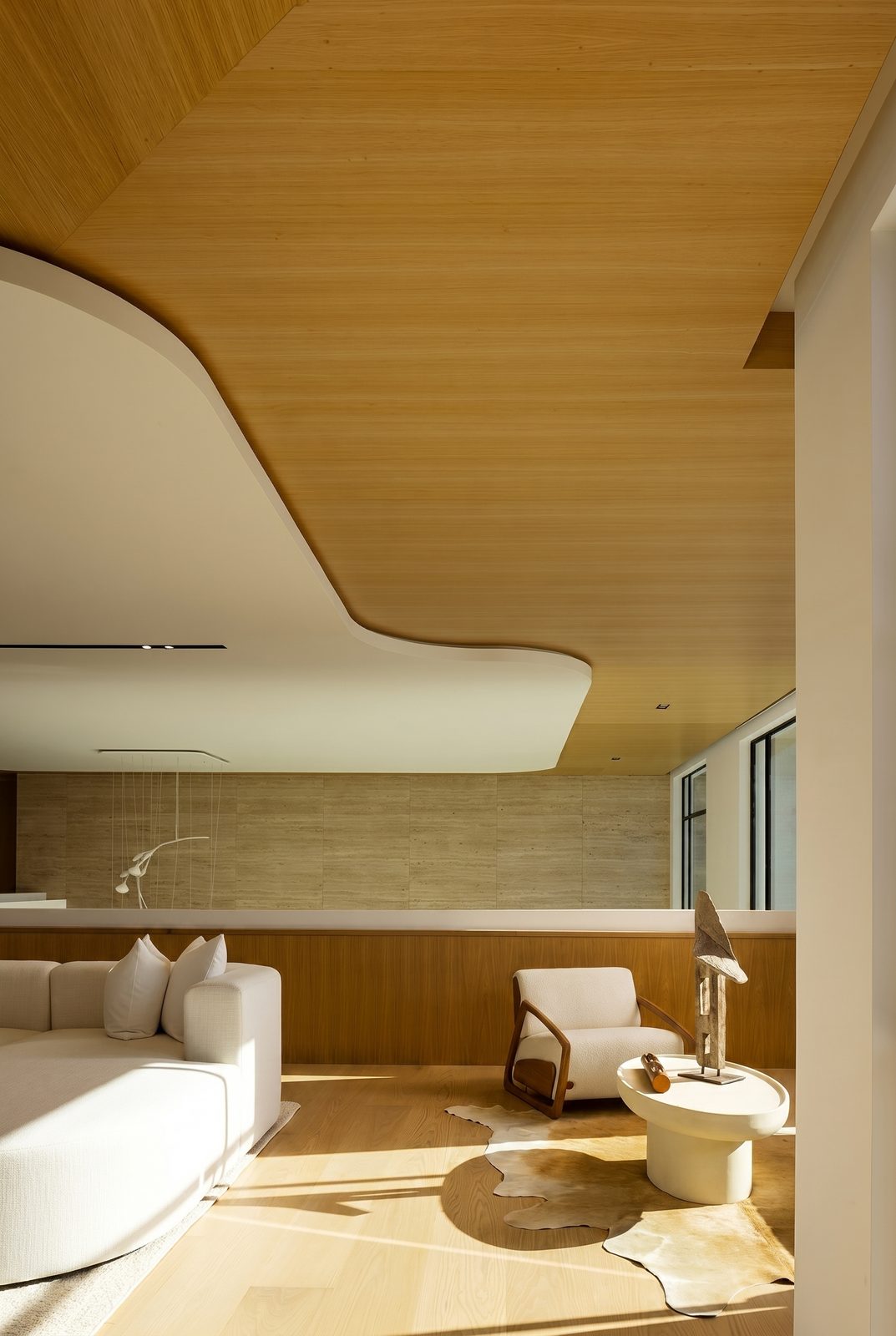 Oliveto Vale, Bel-Air residence by Beverly Hills One — curved timber ceiling detail