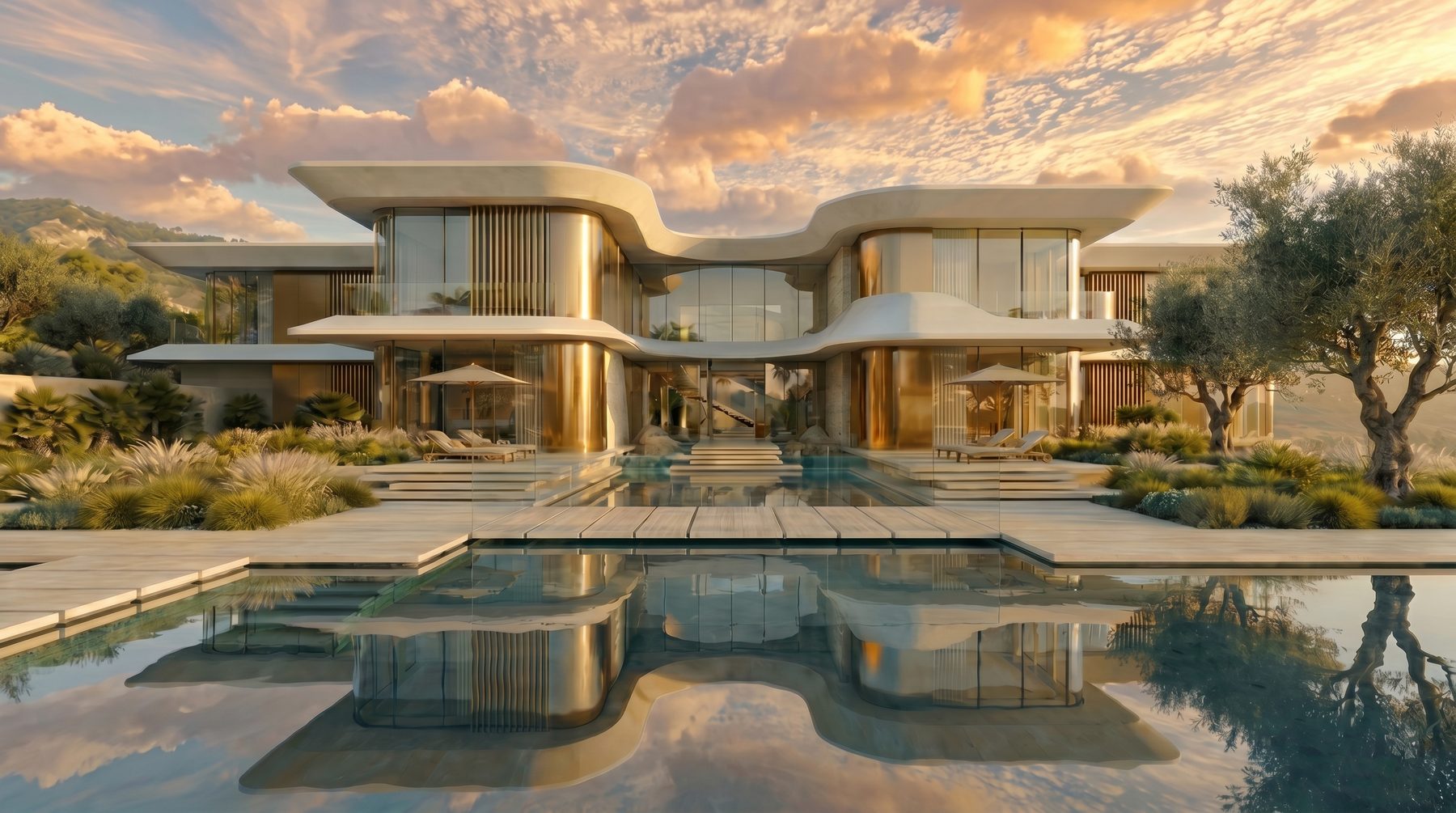 Villa Tosca — conceptual curved-form estate, Lake Como, by Mike Khalesi of Beverly Hills One